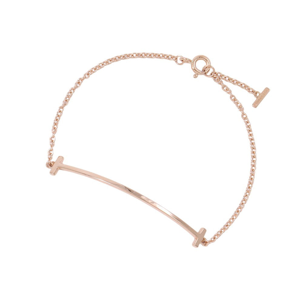 TIFFANY&Co. T Smile Bracelet Size Small60150768 18K Pink Gold