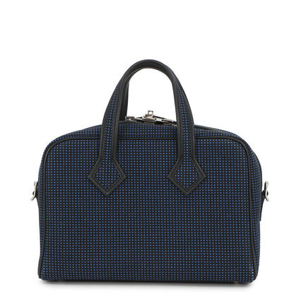 HERMES Victoria 3 Fool Toe Black/Blue Saphir Swift Leather Toile Cadrille Size Mini