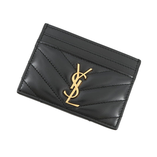 SAINT LAURENT PARIS Cassandra Matelassé Card Case Black423291AAA441000 Lambskin