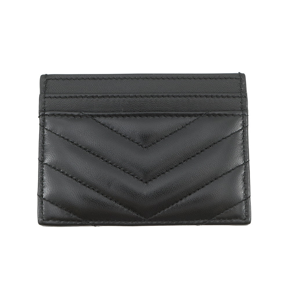 SAINT LAURENT PARIS Cassandra Matelassé Card Case Black423291AAA441000 Lambskin