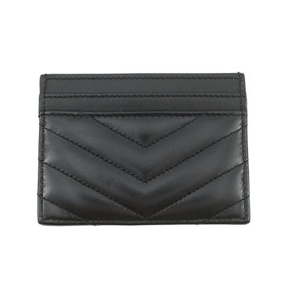 SAINT LAURENT PARIS Cassandra Matelassé Card Case Black423291AAA441000 Lambskin