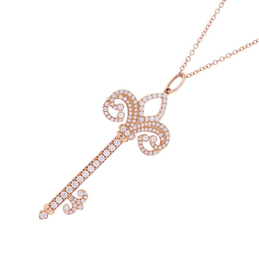 TIFFANY&Co. Fleur de Lis Key Necklace 18K Pink Gold