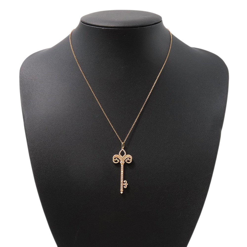 TIFFANY&Co. Fleur de Lis Key Necklace 18K Pink Gold