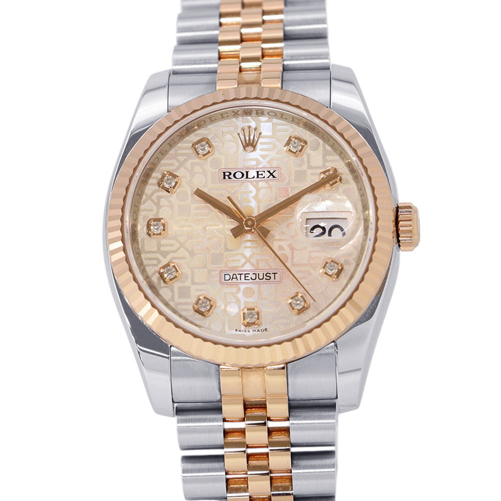 ROLEX Datejust W36mm Stainless Steel K18PG Pink Con Pewter Dial116231G