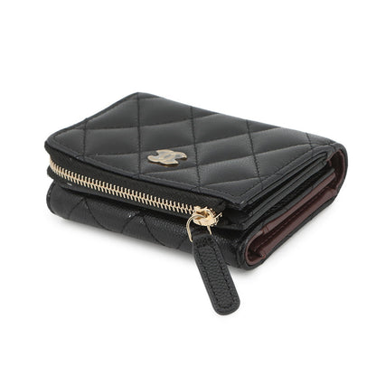 CHANEL Classic Small Flap Zip Wallet BlackAP3177 Caviar Leather