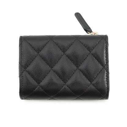 CHANEL Classic Small Flap Zip Wallet BlackAP3177 Caviar Leather