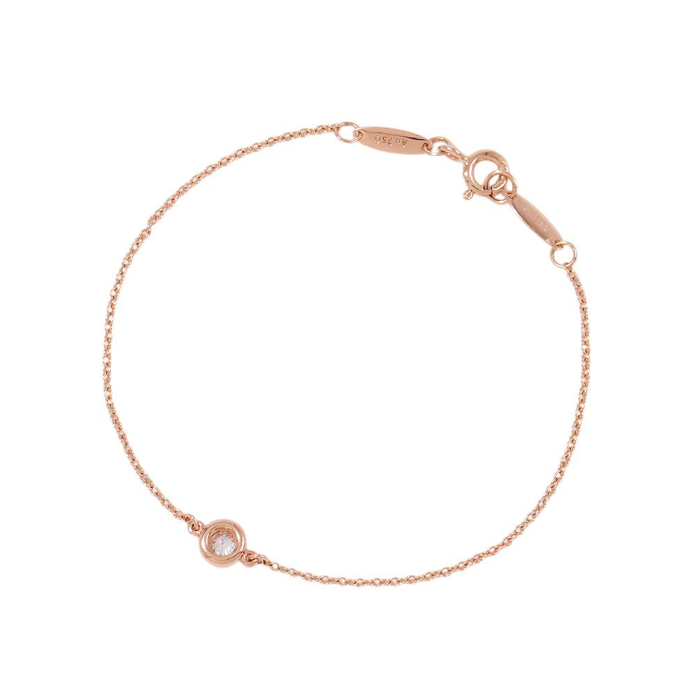 TIFFANY&Co. Elsa Peretti Diamond by the Yard Bracelet 18K Pink Gold