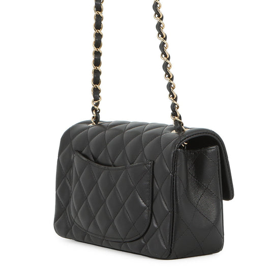 CHANEL Mini Matelasse ChainShoulder Bag BlackA69900 Lambskin Size 20