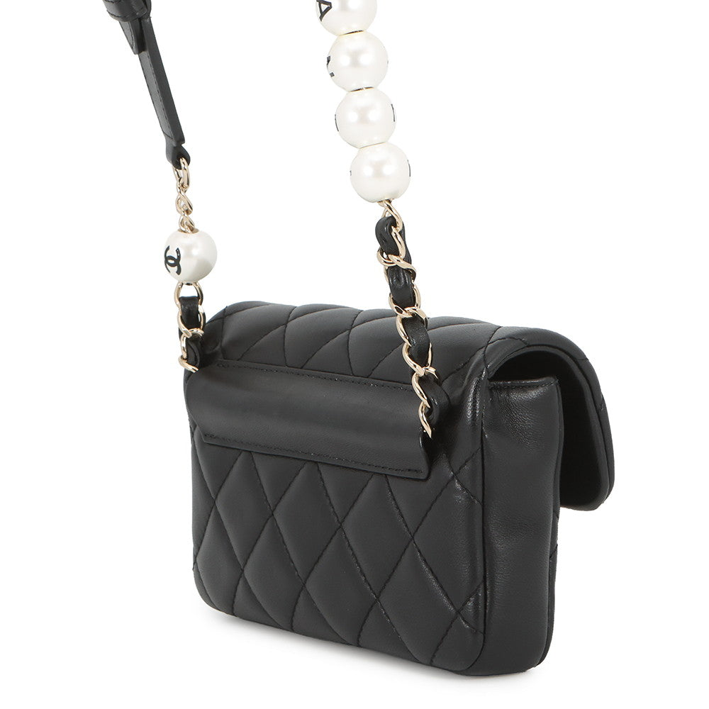 CHANEL Mini Matelasse Black Lambskin