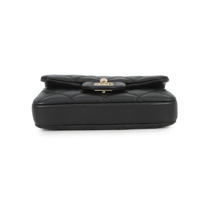 CHANEL Mini Matelasse Black Lambskin