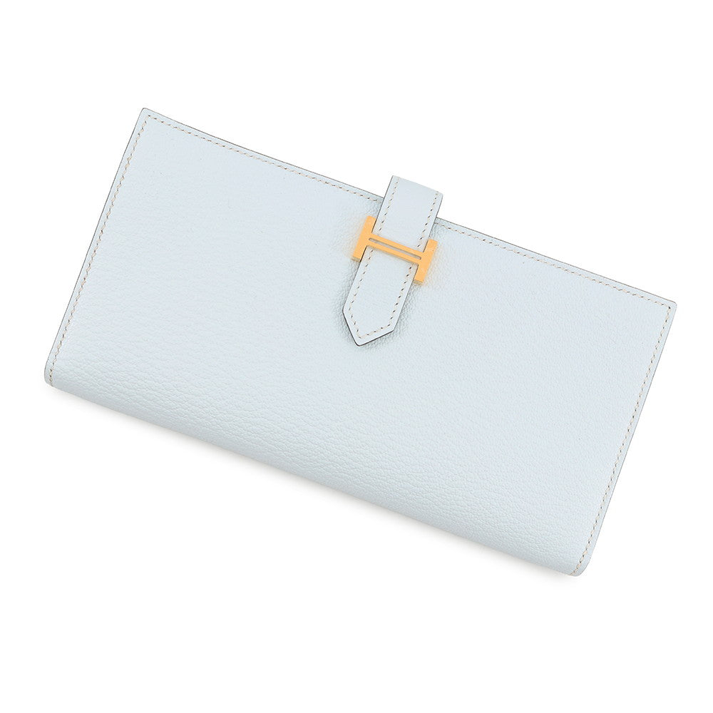 HERMES Beansufla Blue Brum Chevre Myzore Goatskin