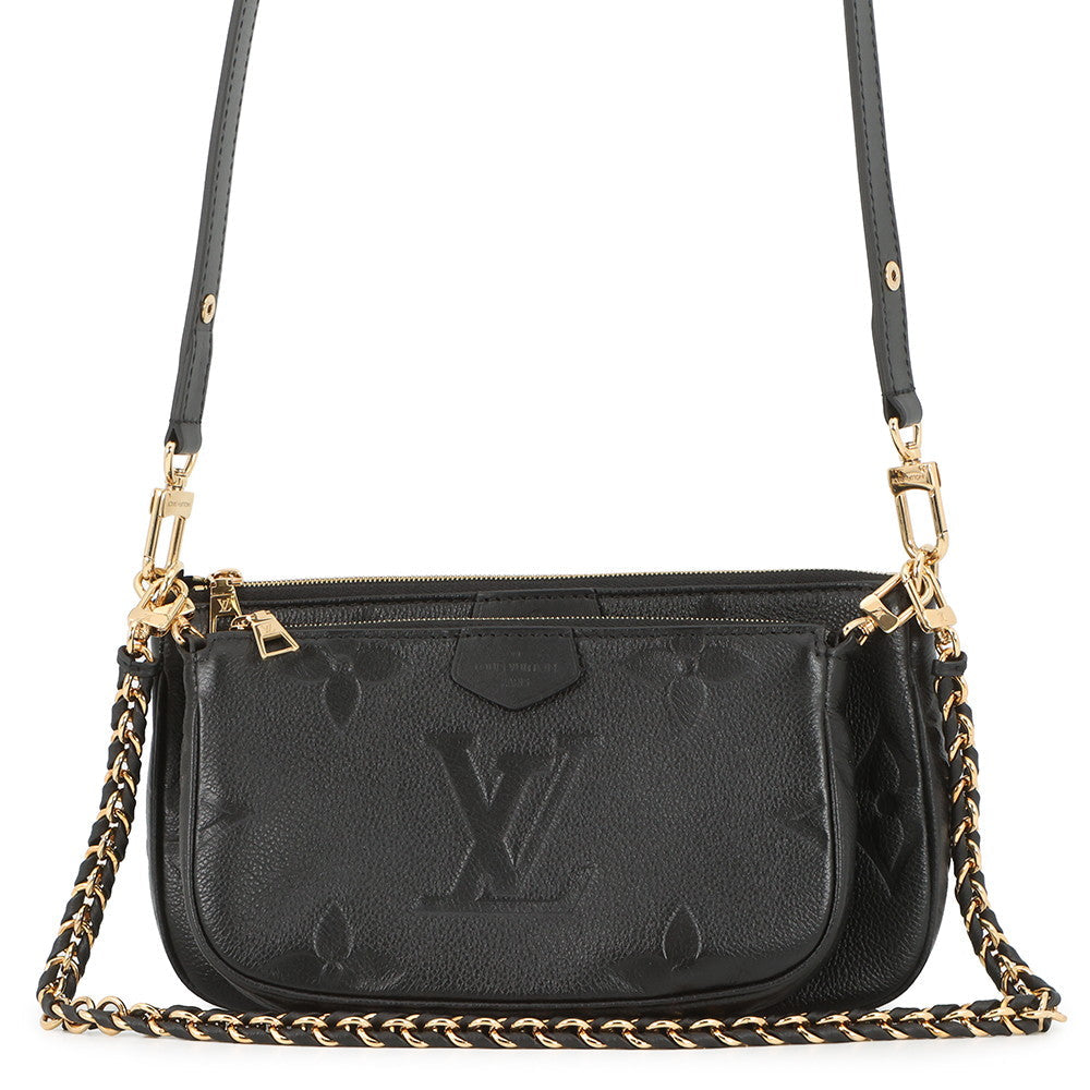 LOUIS VUITTON Multi Pochette Accessoires NoirM80399 Monogram Empreinte Leather