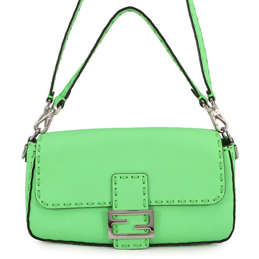 FENDI Selleria Mamma Bucket Green8BR600 Leather