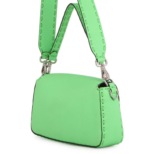 FENDI Selleria Mamma Bucket Green8BR600 Leather