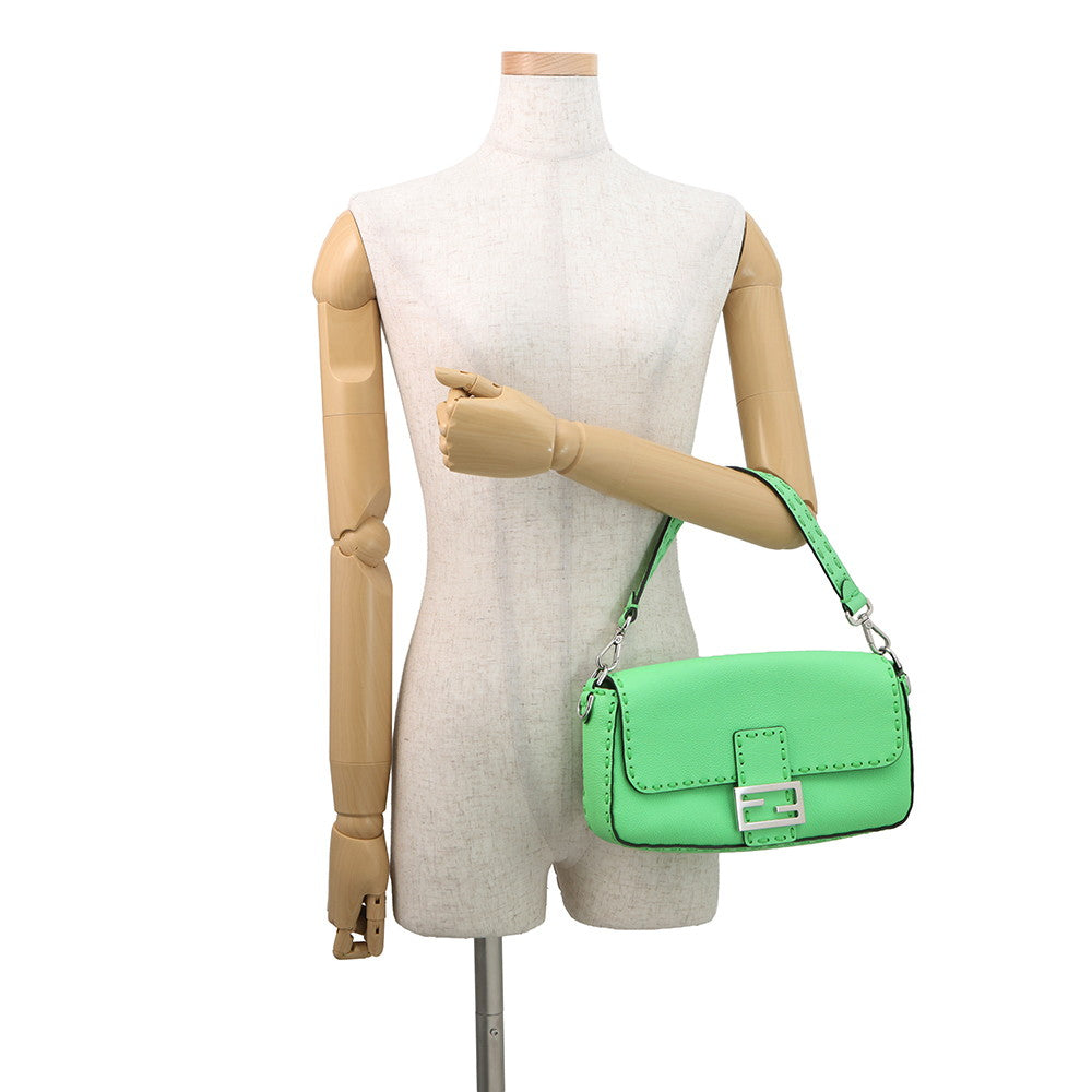 FENDI Selleria Mamma Bucket Green8BR600 Leather