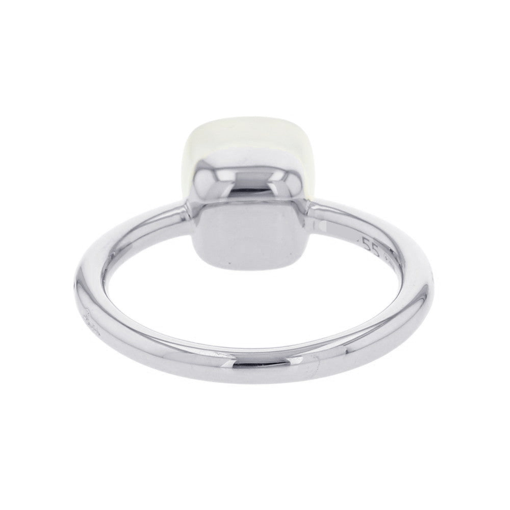 Pomellato Nude Petite Milky Quartz Diamond Ring Size 55/#15PAC2032_UW000_B0QLT 18K White Gold