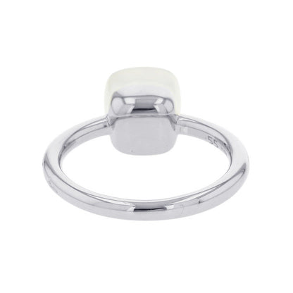 Pomellato Nude Petite Milky Quartz Diamond Ring Size 55/#15PAC2032_UW000_B0QLT 18K White Gold