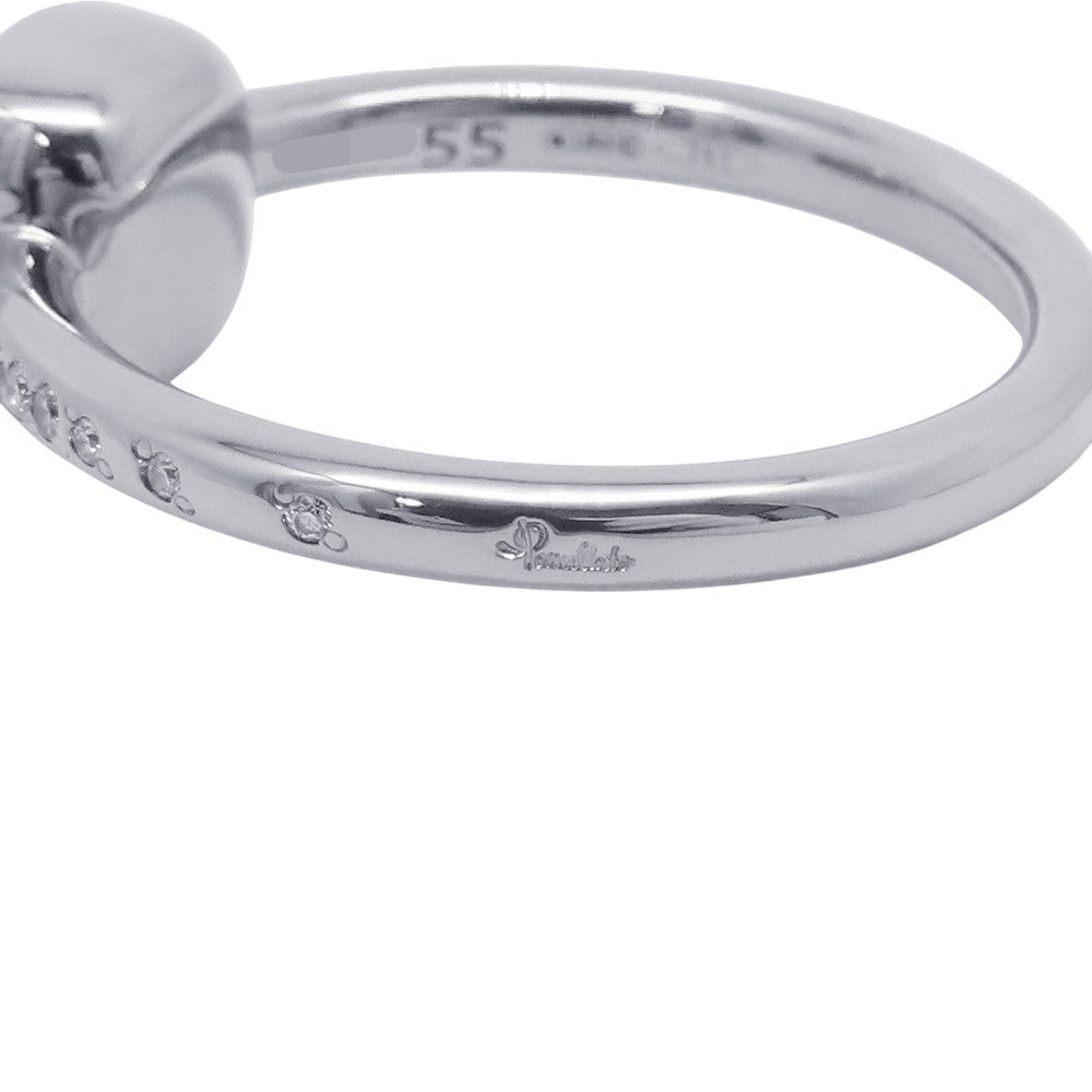 Pomellato Nude Petite Milky Quartz Diamond Ring Size 55/#15PAC2032_UW000_B0QLT 18K White Gold