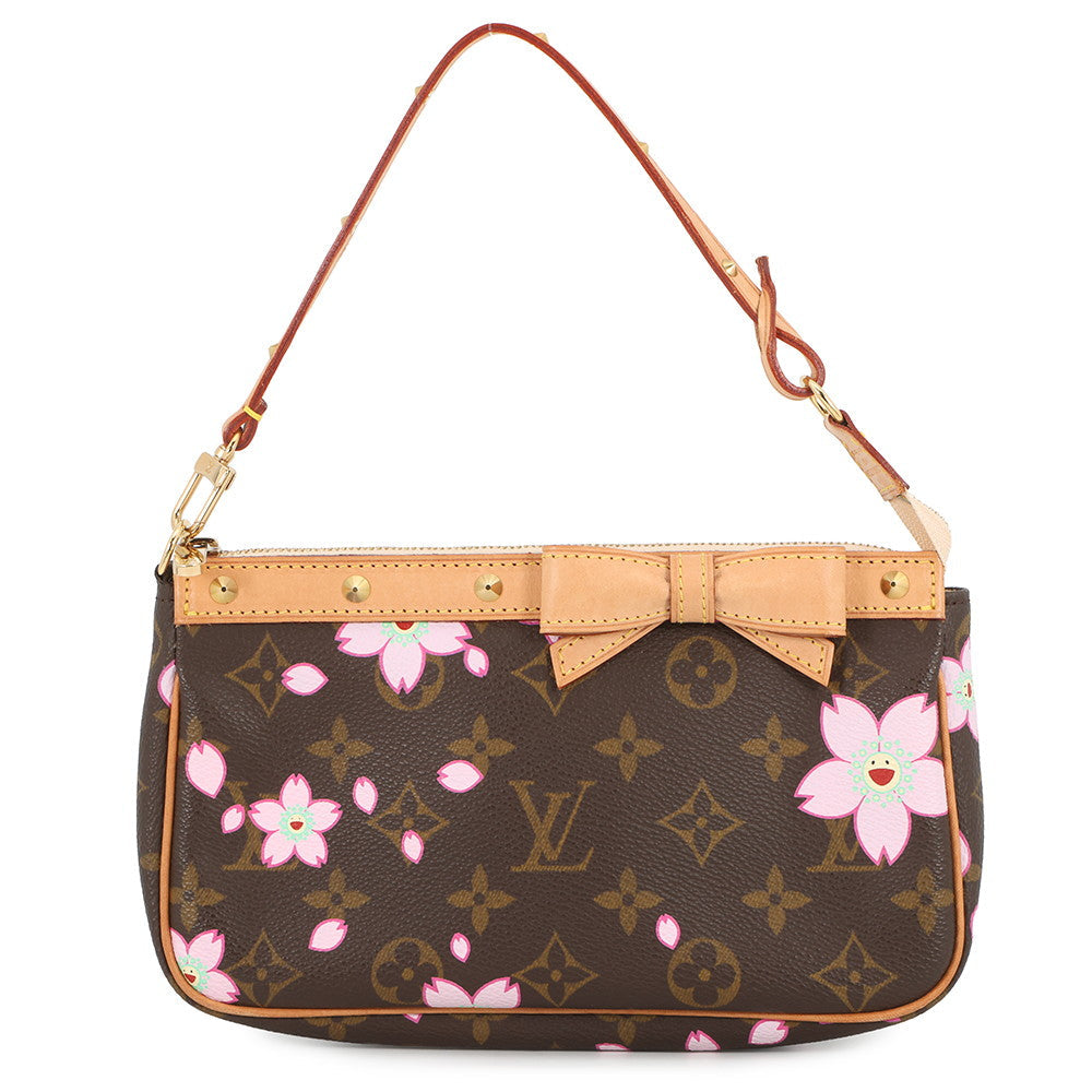LOUIS VUITTON Pochette Accessoires BrownM92006 Monogram Cherry Blossom