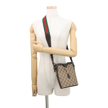 GUCCI Mini Bucket Shoulder Bag Beige/Brown782919 GG Canvas Leather