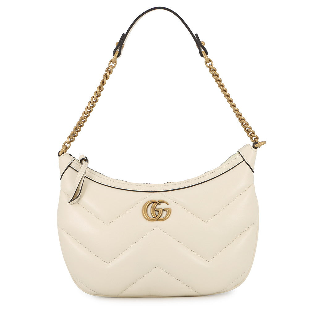 GUCCI GG Marmont ChainShoulder Bag Ivory777263 Leather Size Small