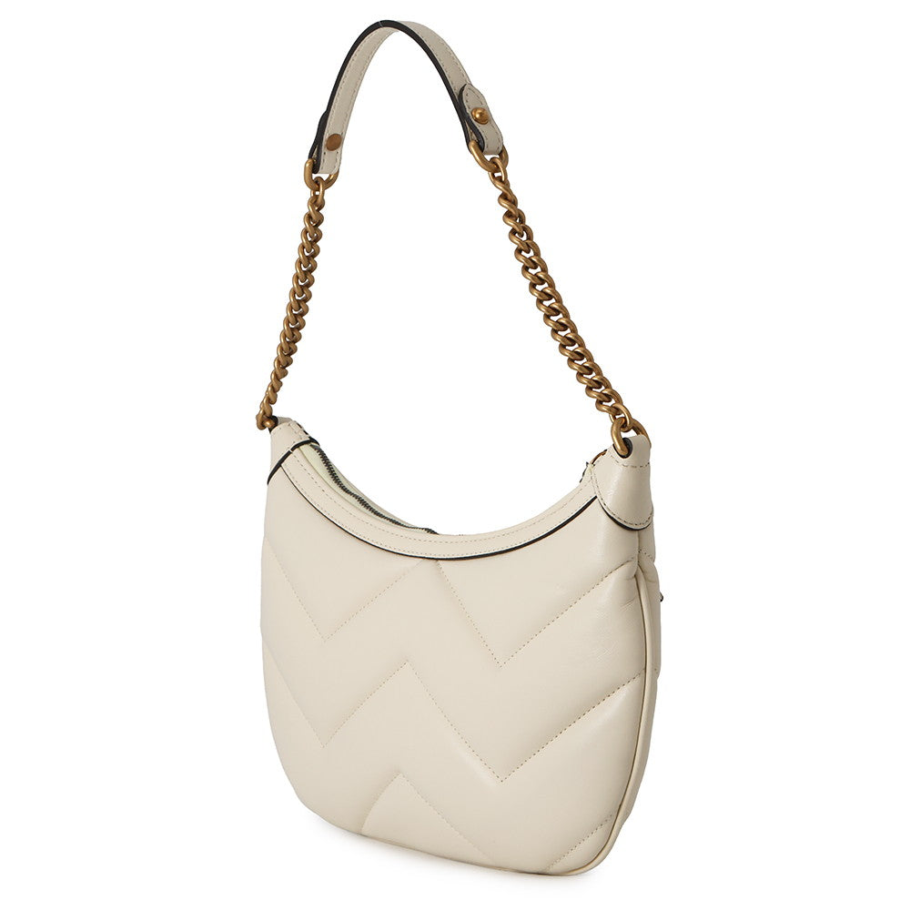 GUCCI GG Marmont ChainShoulder Bag Ivory777263 Leather Size Small