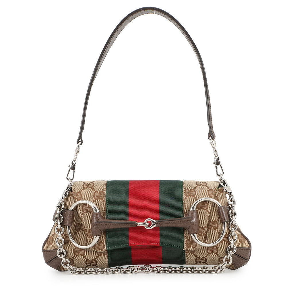 GUCCI Horsebit 2WAYShoulder Bag Beige764255 GG Canvas Leather