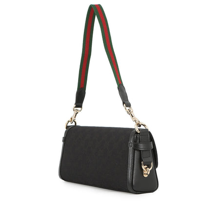GUCCI Luce Shoulder Bag Black786027 GG Canvas Leather Size Small