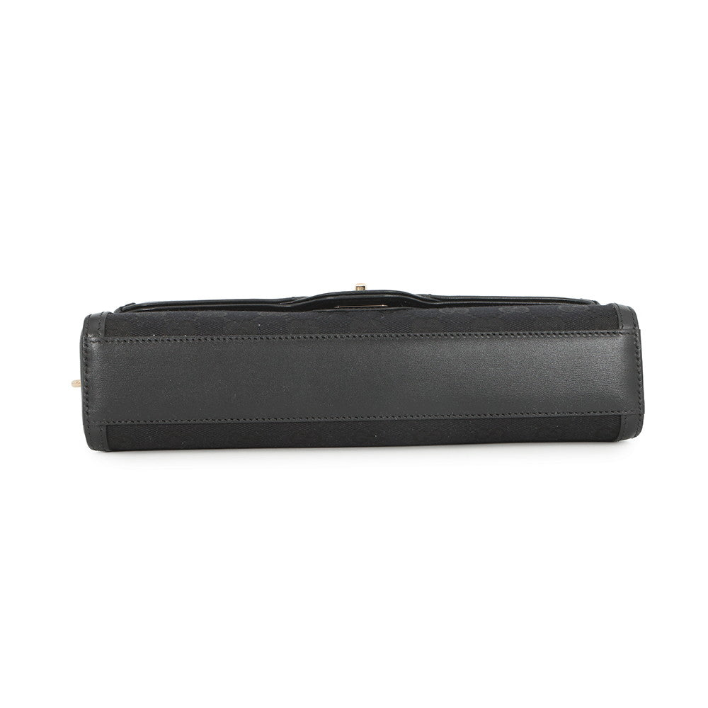 GUCCI Luce Shoulder Bag Black786027 GG Canvas Leather Size Small