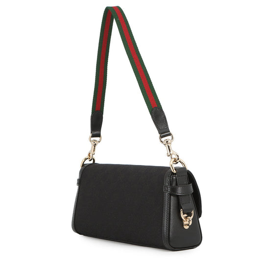 GUCCI Luce Shoulder Bag Black786027 GG Canvas Leather Size Small