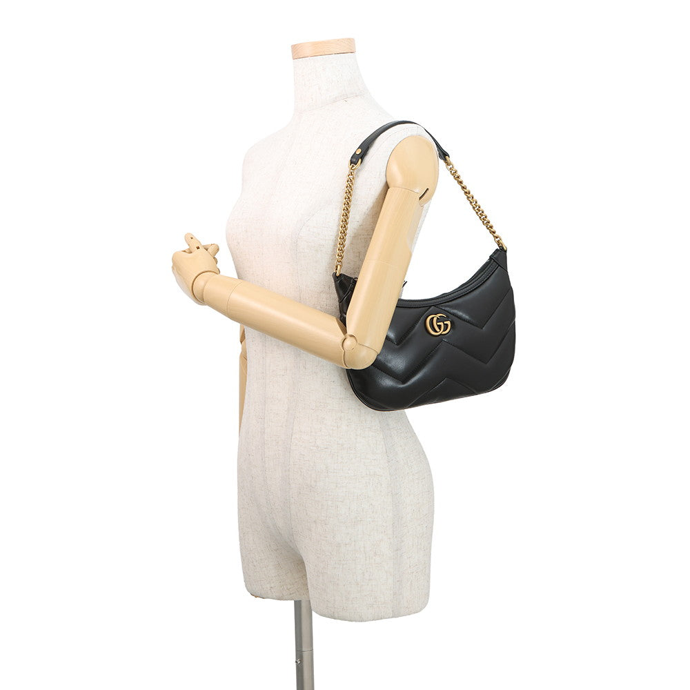 GUCCI GG Marmont ChainShoulder Bag Black777263 Leather Size Small
