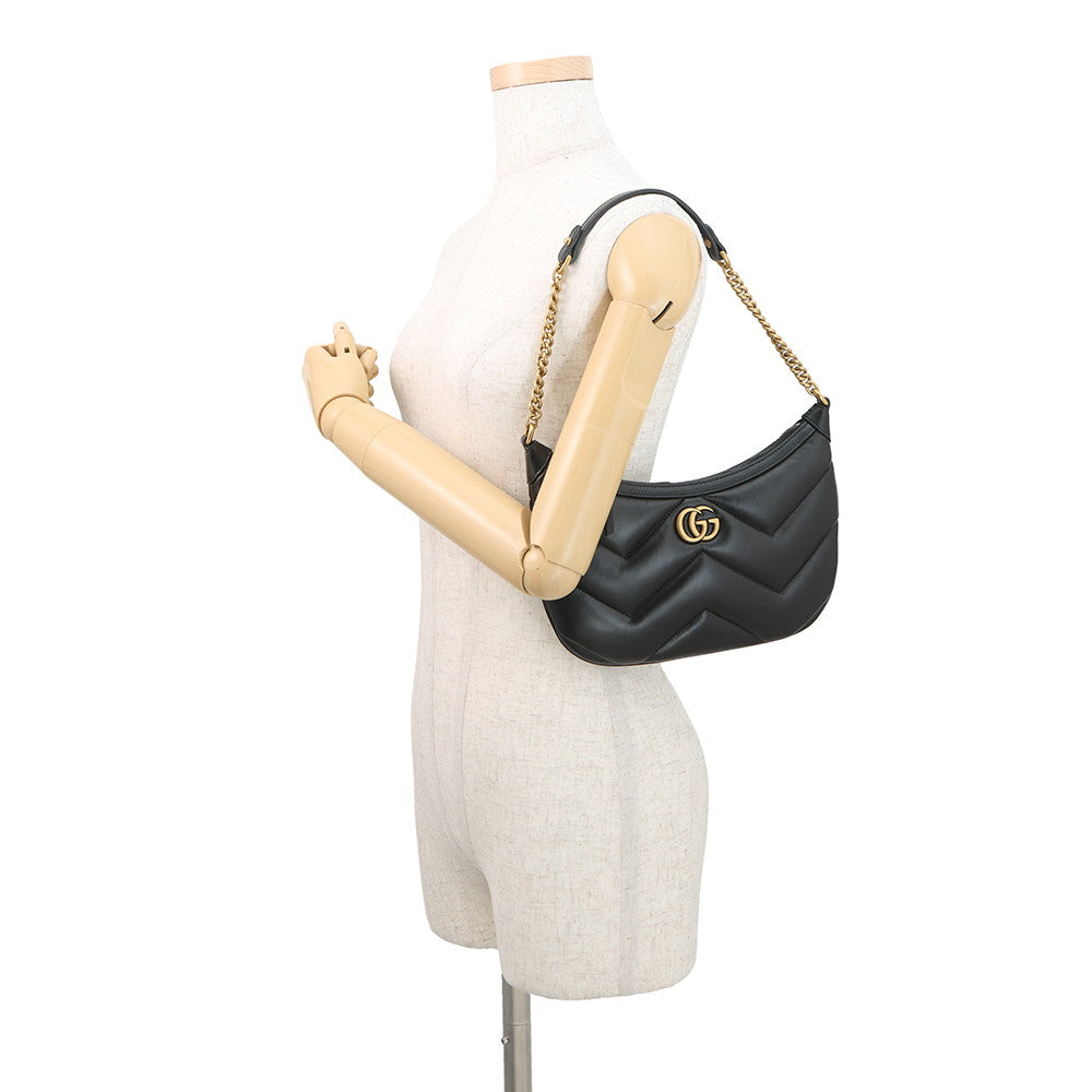 GUCCI GG Marmont ChainShoulder Bag Black777263 Leather Size Small