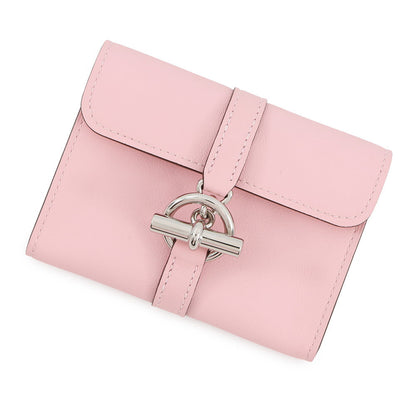 HERMES Glenan Compact Wallet Rose Sakura Swift Leather