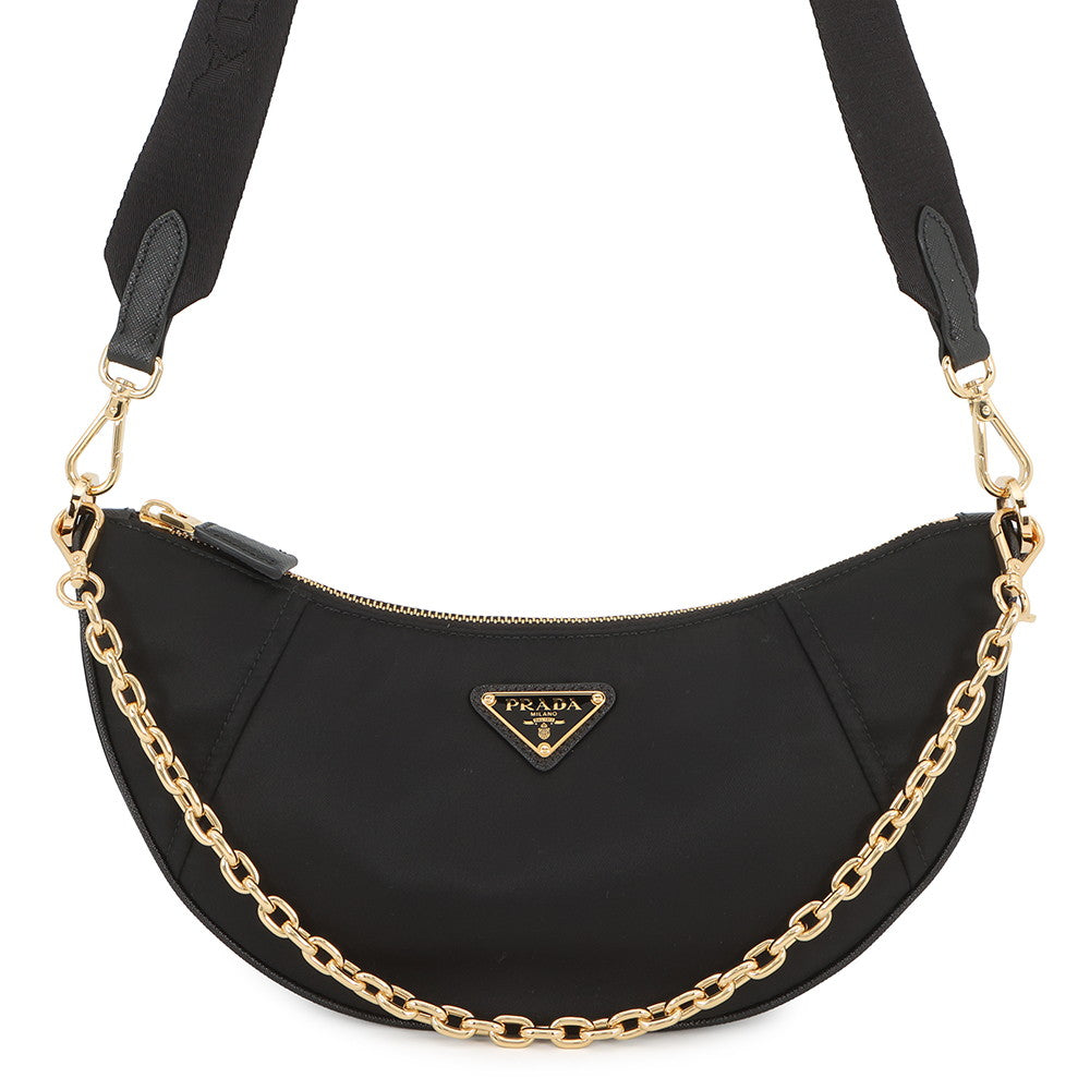 PRADA Re-Nylon Demi-Lune Shoulder Bag Black1BH222_R064_F0002_V_NOO Nylon