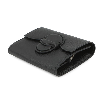 HERMES Port Folio 1938-12 Compact Wallet Black Chevre Myzore Goatskin