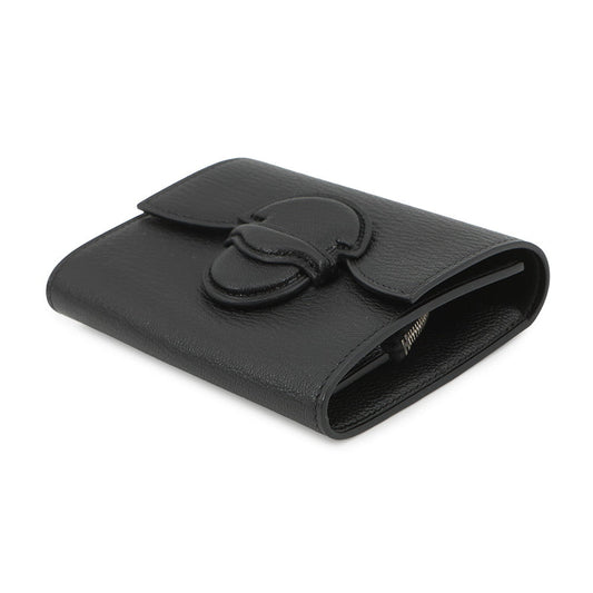 HERMES Port Folio 1938-12 Compact Wallet Black Chevre Myzore Goatskin