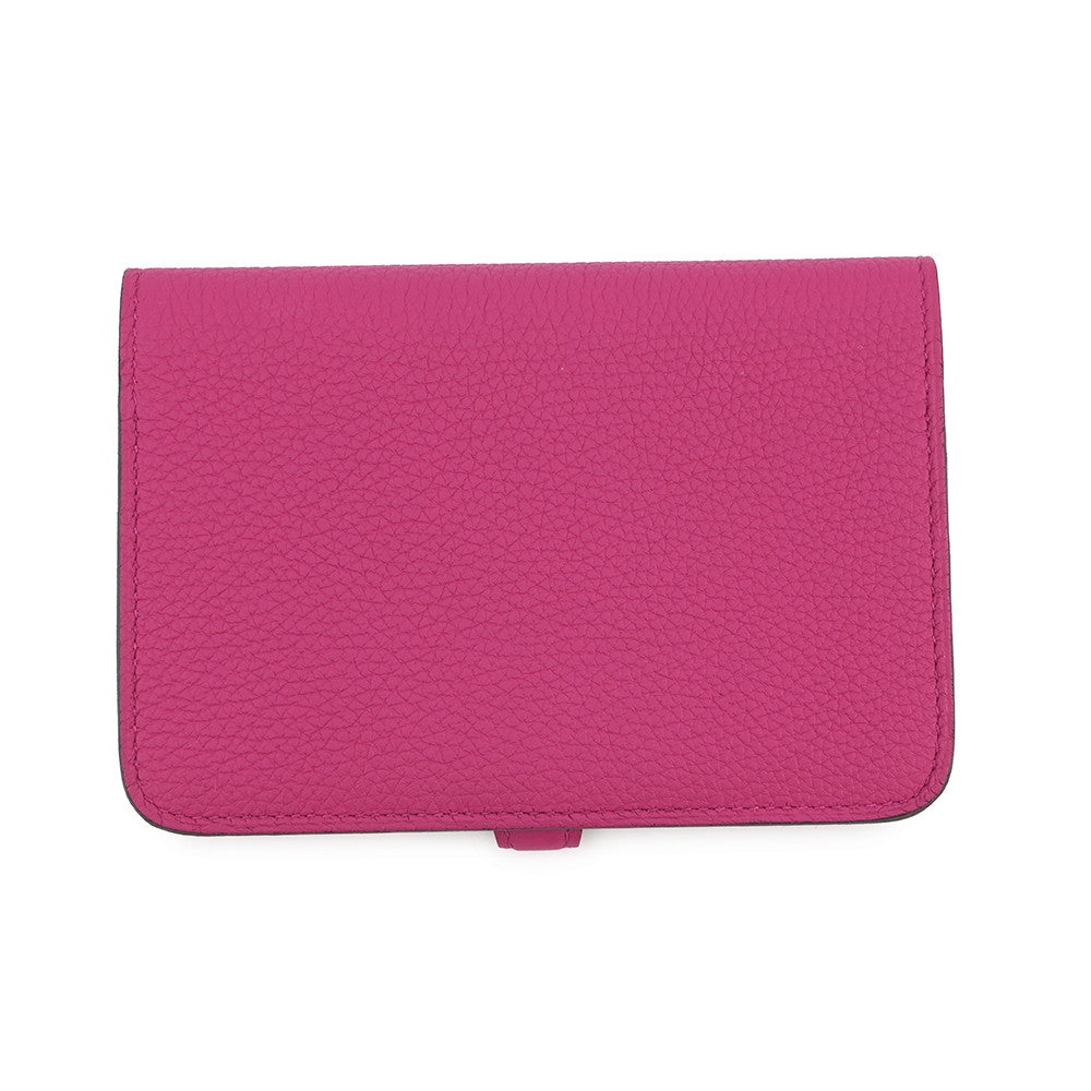 HERMES Dogon compact Rose Purple Togo Leather