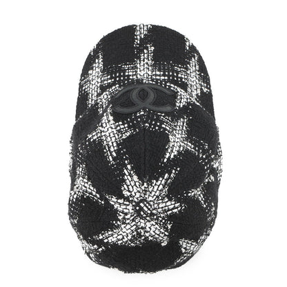 CHANEL CC Logo Tweed Cap Size M Black/WhiteAA7108 Cotton39% Wool39% Acryl18% Polyester2% Viscose2%