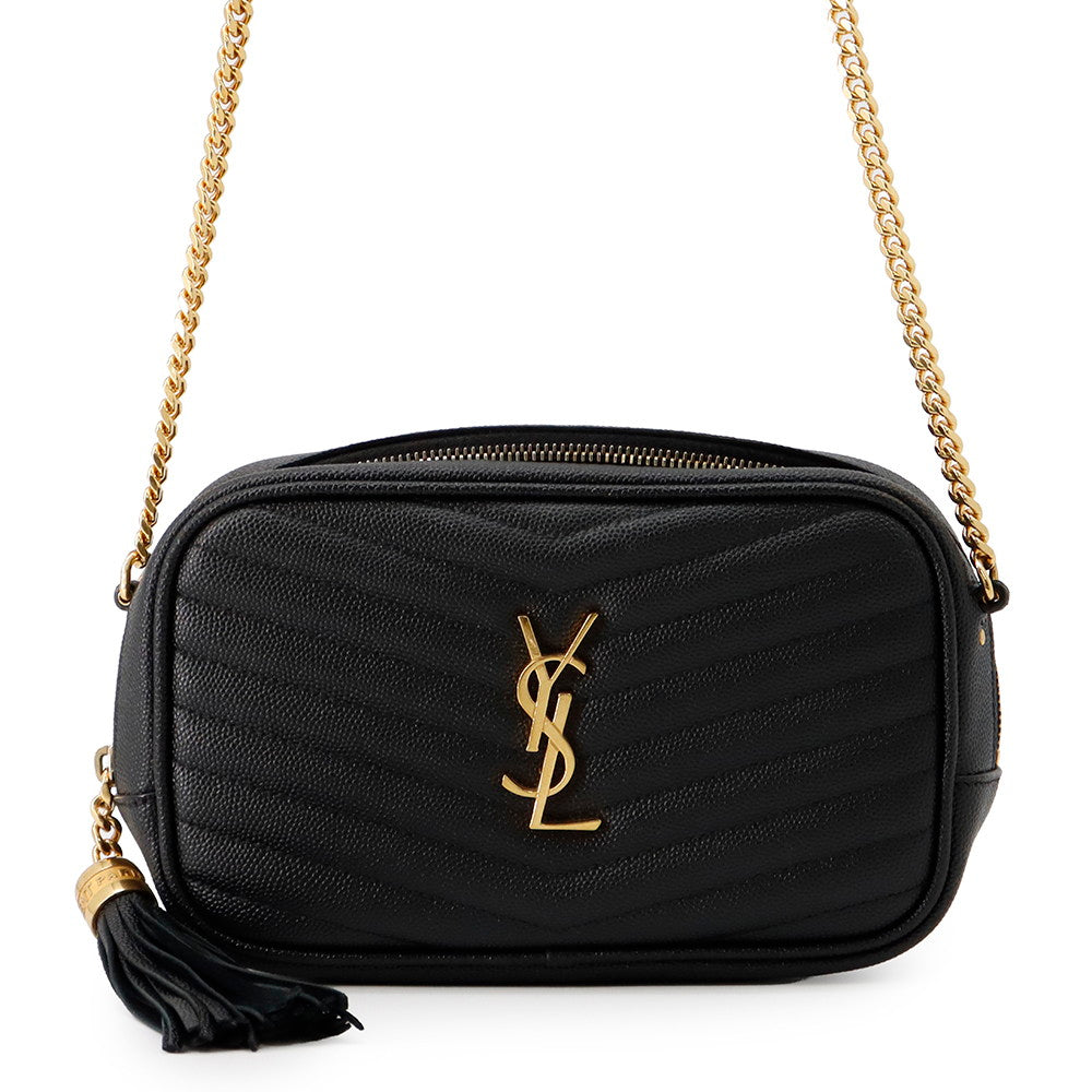 SAINT LAURENT PARIS Lou ChainShoulder Bag Black618057 Leather Size Mini