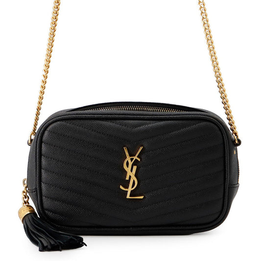 SAINT LAURENT PARIS Lou ChainShoulder Bag Black618057 Leather Size Mini