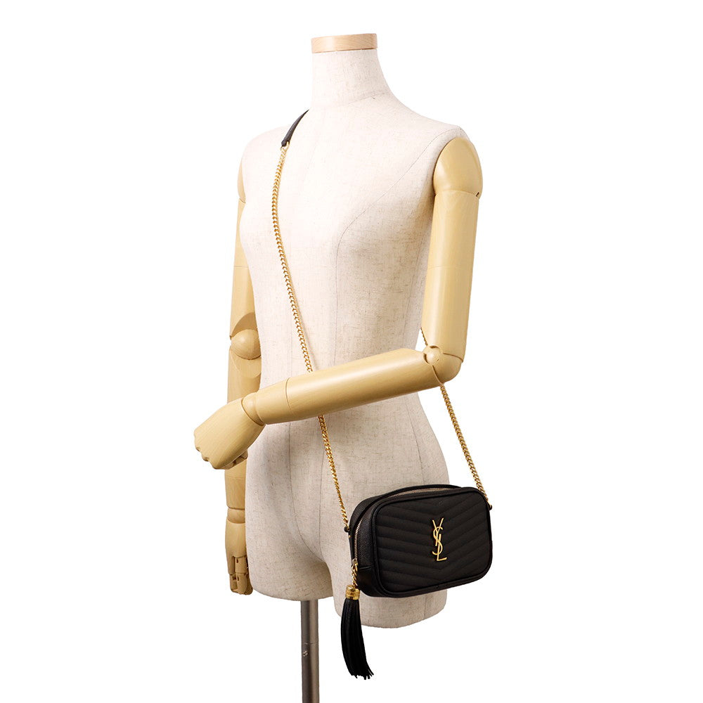 SAINT LAURENT PARIS Lou ChainShoulder Bag Black618057 Leather Size Mini