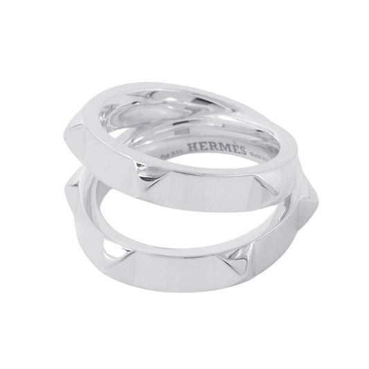 HERMES Clou de H Double Round Ring Size 51/#11 SV925