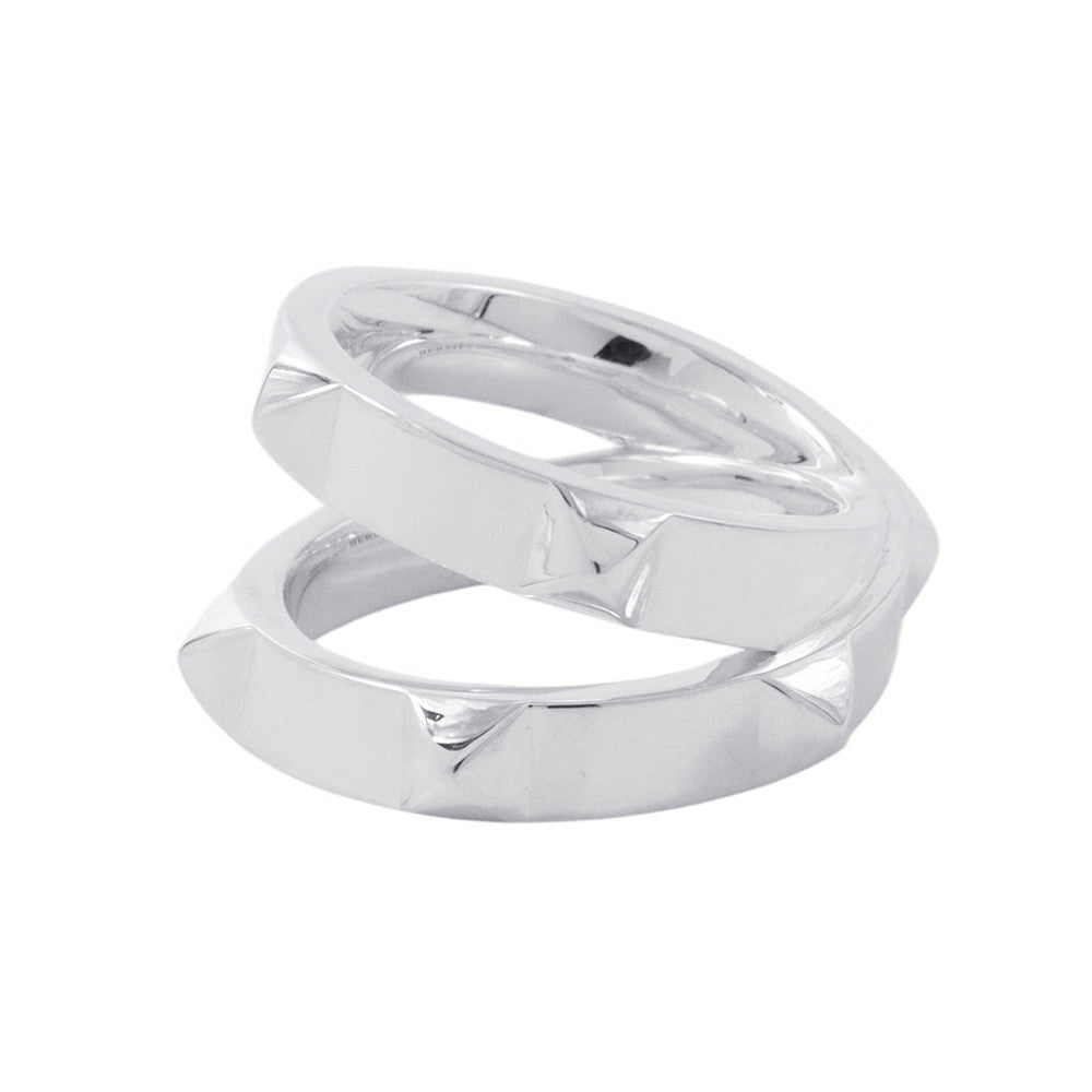HERMES Clou de H Double Round Ring Size 51/#11 SV925