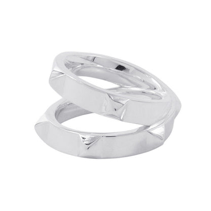 HERMES Clou de H Double Round Ring Size 51/#11 SV925
