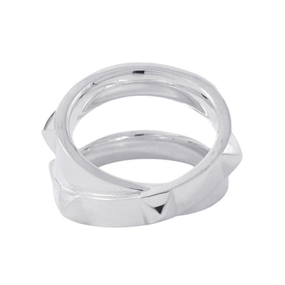 HERMES Clou de H Double Round Ring Size 51/#11 SV925