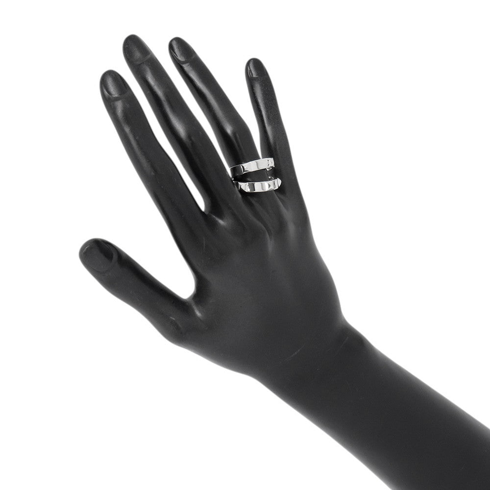 HERMES Clou de H Double Round Ring Size 51/#11 SV925