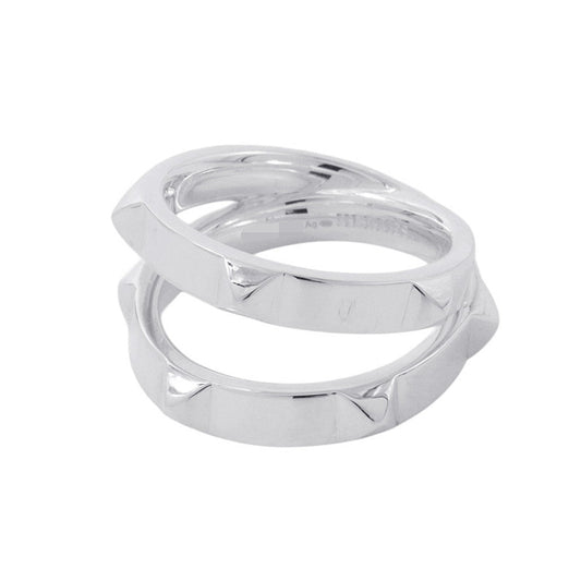 HERMES Clou de H Double Round Ring Size 56/#16 SV925