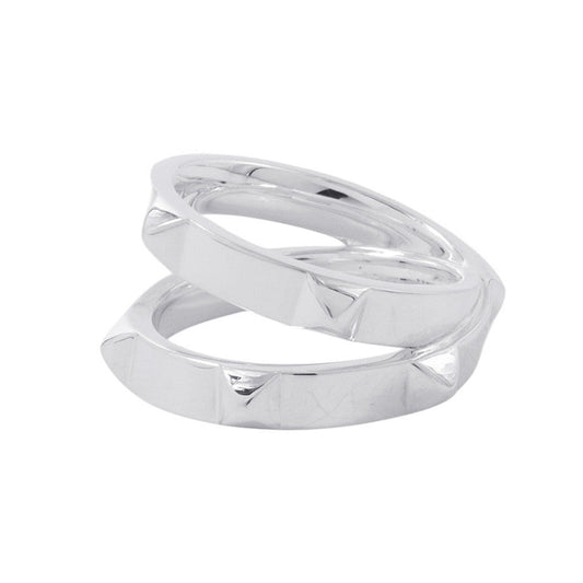 HERMES Clou de H Double Round Ring Size 56/#16 SV925
