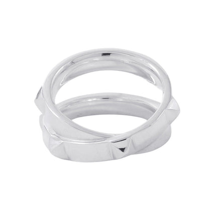 HERMES Clou de H Double Round Ring Size 56/#16 SV925