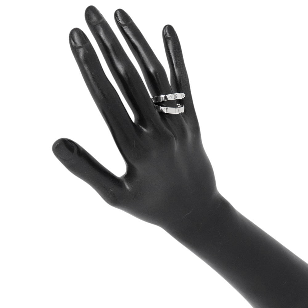 HERMES Clou de H Double Round Ring Size 56/#16 SV925